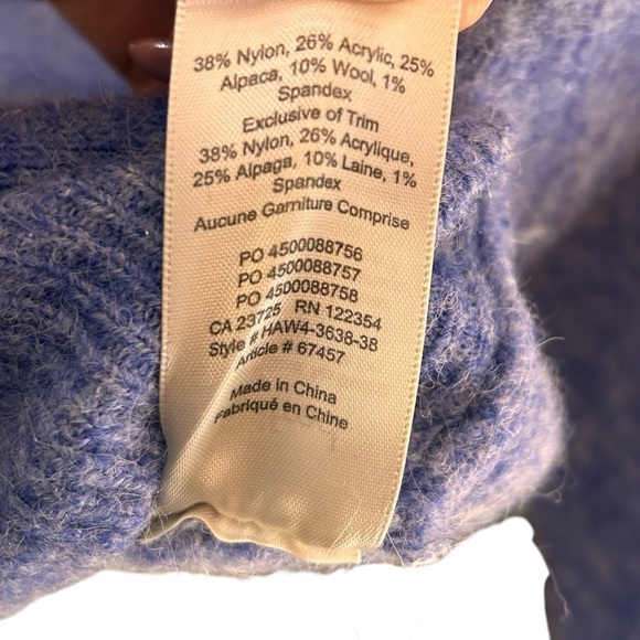 Aritzia Wilfred Lorin Turtleneck Knit Tie Front Sweater-Wool Alpaca- XXS - Picture 8 of 10